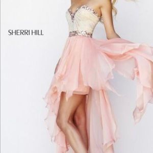 Sherri Hill pink high low dress
